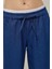 Kadın Geniş Paça Lastik Bel Detaylı Pantolon Blue 7