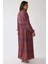 Kadın Baskılı A-Form Modest Elbise, Bisiklet Yaka Orange 10