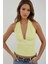 Kadın Dar Kesim V Yaka Örme Üst Limon Sarısı 6