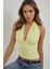 Kadın Dar Kesim V Yaka Örme Üst Limon Sarısı 7