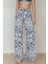 Kadın Çekmece İpli Baskılı Geniş Paça Pantolon Multicolor 8