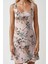 Kadın Kare Yaka ve Çiçekli Desenli Bodycon Mini Elbise Allık Pembe 9