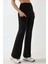 Kadın Yüksek Bel Geniş Paça Krep Pantolon Black 9