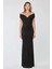 Kadın Kalp Yaka Maxi Elbise Black 11