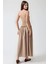 Kadın Straplez Drapeli Maxi Elbise Brown 9