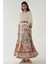 Kadın Baskılı Uzun Kol Kemerli Modest Elbise White 11