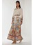 Kadın Baskılı Uzun Kol Kemerli Modest Elbise White 13