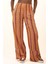 Kadın Wide Leg Çizgi Desenli Rahat Kesim Pantolon Orange 7