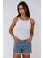 Kadın Halter Yaka Fitilli Basic Üst White 6