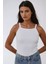 Kadın Halter Yaka Fitilli Basic Üst White 7