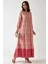 Kadın Baskılı Viskon Modest Elbise Pink 8