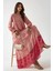 Kadın Baskılı Viskon Modest Elbise Pink 9