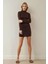 Kadın Bodycon Modal Kumaş Mini Elbise Kestane Kahvesi 8