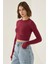 Kadın Slim Fit Basic Crop Top Red 9