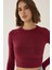 Kadın Slim Fit Basic Crop Top Red 10