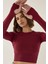 Kadın Slim Fit Basic Crop Top Red 12