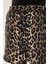 Kadın Yüksek Bel Leopar Desenli Mini Şort Brown 10