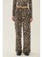 Kadın Leopar Desenli Düz Paça Pantolon Multicolor 8
