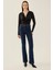 Kadın V Yaka Uzun Kollu Slim Fit Bodysuit Black 8