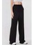 Kadın Wide Leg Beli Lastikli Örme Eşofman Altı Black 6