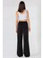 Kadın Wide Leg Beli Lastikli Örme Eşofman Altı Black 10