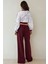 Kadın Lastikli Bel ve Geniş Paça Örme Pantolon Red 13