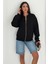 Kadın Fermuarlı Oversize Kolej Hoodie – Sardonlu & Kapüşonlu 4