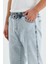 Erkek Beli Lastikli Buz Mavi Kot Jogger Pantolon 4