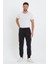 Erkek Beli Lastikli Siyah Kot Jogger Pantolon 4