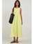 Kadın Mixray Collection Bisiklet yaka, kolsuz A-Form Maxi Elbise Yellow 7