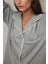 Kadın Yumuşak Pamuklu Örme Pijama Takımı Grey 10