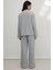 Kadın Yumuşak Pamuklu Örme Pijama Takımı Grey 12
