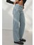 Kadın Straight Fit Jeans Açık Mavi Denim 6