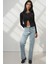 Kadın Straight Fit Jeans Açık Mavi Denim 7