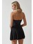 Kadın Straplez Volanlı Patenci Mini Elbise Black 11