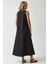 Kadın Mixray Collection Bisiklet yaka, kolsuz A-Form Maxi Elbise Black 10