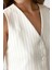Kadın Pika Collection Fitted Striped Crop Yelek White 7