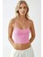 Kadın Fitted Crew Yaka Basic Tank Top Pink 6