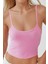 Kadın Fitted Crew Yaka Basic Tank Top Pink 7