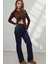 Kadın Straight Fit Jeans Koyu Mavi Denim 11