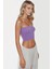 Kadın Slim Fit Straplez Kısa Üst Purple 6