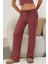 Kadın Bağcıklı Yumuşak Dokulu Örme Pantolon Bordo Kırmızı 7