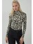 Kadın Desenli Dik Yaka Uzun Kollu Üst Çok Renkli 11
