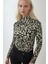 Kadın Desenli Dik Yaka Uzun Kollu Üst Çok Renkli 12