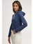 Kadın Kapüşonlu Fermuarlı Sweatshirt Blue 9