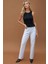 Kadın Yüksek Bel Straight Fit Jeans Beyaz 10