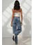 Kadın Baggy Fit Denim Jeans Orta Mavi Denim 8