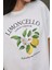 Kadın Kadın %100 Pamuk Bisiklet Yaka Oversize Beyaz Baskılı T-Shirt Yellow 13