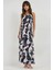 Kadın Kare Yaka Desenli Maxi Elbise Multicolor 6