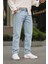 Erkek Jeans Bol Paça Buz Mavi Baggy Kot Pantolon 1
